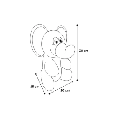 Flamingo - Peluche Henny Éléphant gris hauteur 38 cm jouet pour chien