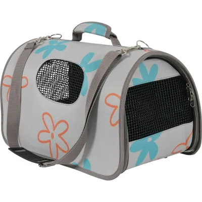 animallparadise - Panier de transport Flower,  S, Gris, pour chat ou chien.