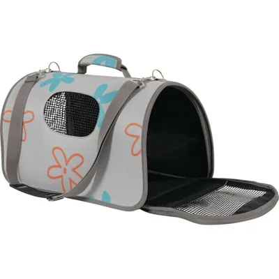 animallparadise - Panier de transport Flower,  S, Gris, pour chat ou chien.