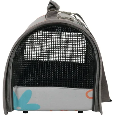 animallparadise - Panier de transport Flower,  S, Gris, pour chat ou chien.