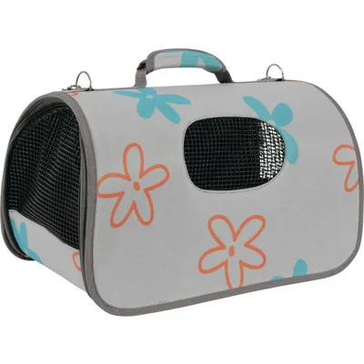 animallparadise - Panier de transport Flower,  S, Gris, pour chat ou chien.