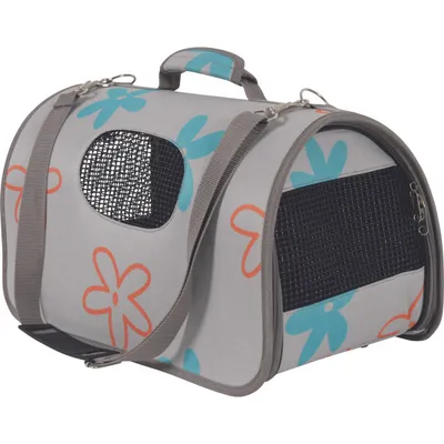 animallparadise - Panier de transport Flower,  S, Gris, pour chat ou chien.