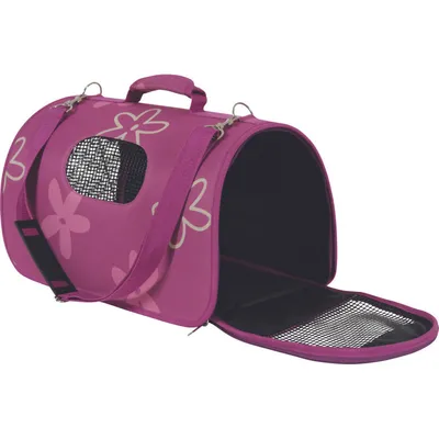 Panier de transport Flower L couleur prune pour chat ou chien max 8 kg