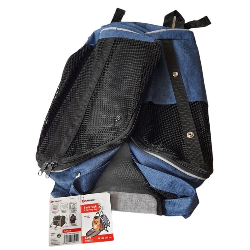 Flamingo - Sac à dos Lenie  taille 36 x 32 x 32 cm pour chien max 7 kg.