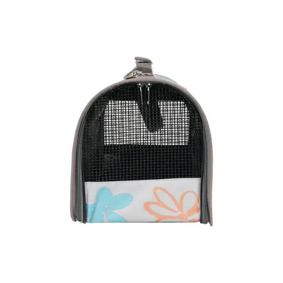 Panier de transport Flower, taille M, couleur gris, pour chat ou chien. max