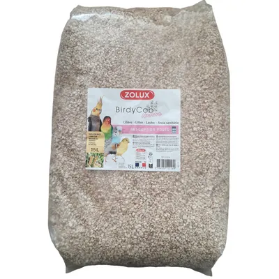 Litière birdycob nature 15 litres soit 5.1 kg pour oiseaux