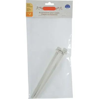 animallparadise - 2 Perchoirs plastique beige de 18 cm, pour oiseaux.