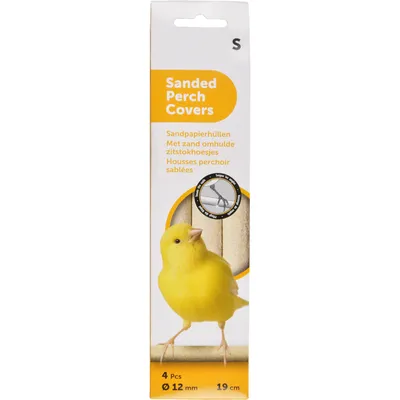 Flamingo - 4 Couvres-perchoirs sablés beige 4 pièces de 19 cm, pour oiseaux