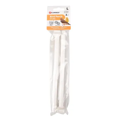 2 Perchoirs plastique blanc de 21.5 cm, pour oiseaux