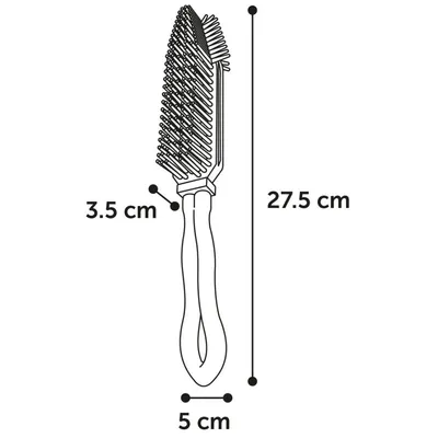 Flamingo - Brosse anti-poils AFRA  27.5 x 5 x 3.5 cm tête triangulaire, pou