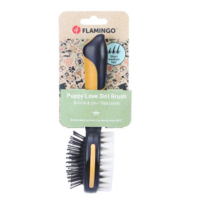 Brosse douce , Brosse à picots et Peigne à puces pour Chiot