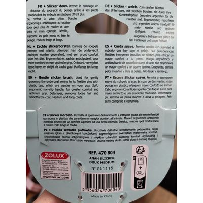 Brosse SLICKER à picot doux taille M pour chiens