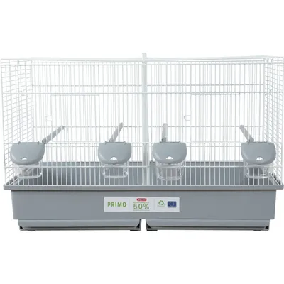 Cage primo 67 blanche et grise D 71.5 x 33.5 x 41 cm pour oiseaux.