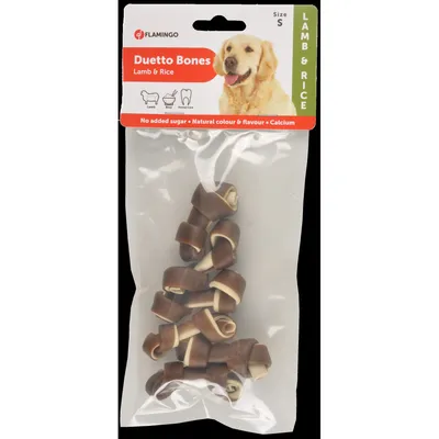 Flamingo - Friandise agneau et riz 90 g DUETTO Bones pour chien