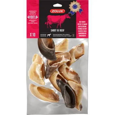 zolux - Sabots de boeuf 10 pièces friandise pour chien