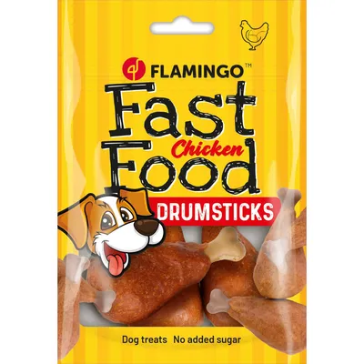 Flamingo - Friandises Fast Food Cuisse de poulet 140 g pour chien Flamingo - Friandises Fast Food Cuisse de poulet 140 g pour chien