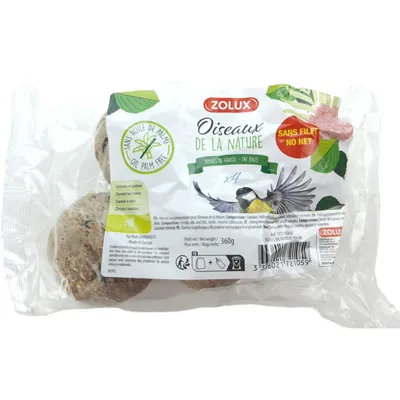 zolux - 4 Boules de graisse de 90 gr toutes saisons pour oiseaux