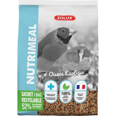 zolux - Graines Alimentation oiseaux exotique nutrimeal, 800g.