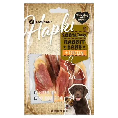 Flamingo - Friandise lamelles de lapin enveloppé de poulet Hapki BBQ
