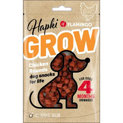 Flamingo - Friandises Hapki Grow petits blocs rond avec poulet pour chiot
