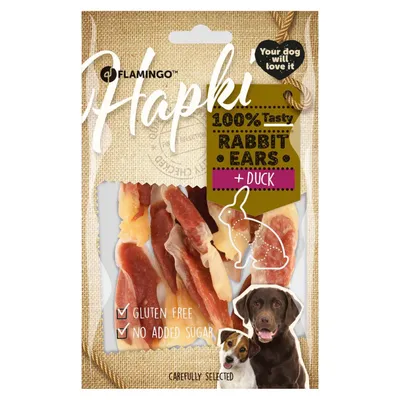 Flamingo - Friandise lamelles de lapin enveloppé de canard Hapki BBQ