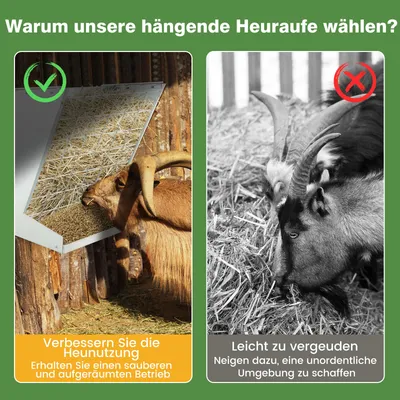 GIANTEX Wand-Heuraufe aus verzinktem Metall, Heuspender GIANTEX Wand-Heuraufe aus verzinktem Metall, Heuspender