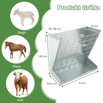 GIANTEX Wand-Heuraufe aus verzinktem Metall, Heuspender