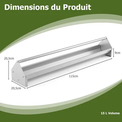 GIANTEX Mangeoire à Poulet en Métal Galvanisé, avec Barre Transversale