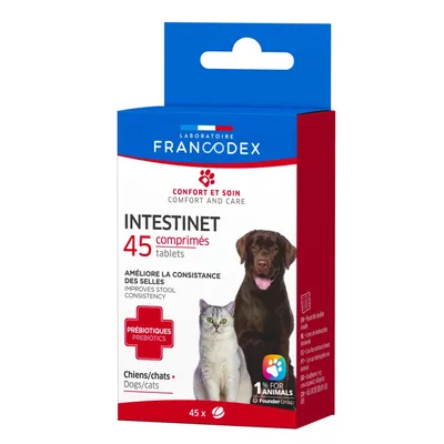 Francodex - Intestinet 45 Comprimés Pour Chiens et Chats Francodex - Intestinet 45 Comprimés Pour Chiens et Chats