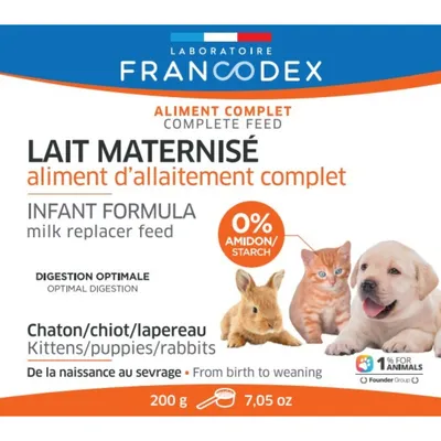 Lait maternisé complet 200 g pour chiot, chaton, lapereau