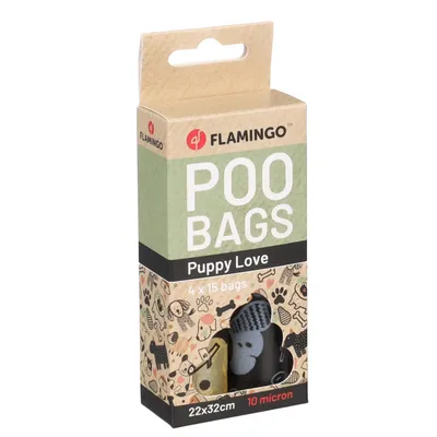 Sacs à déjections Fula 4 rouleaux de 15 sacs pour chien