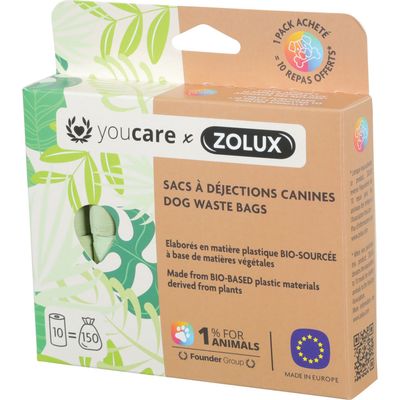 Sac ramasse crottes, 10 rouleaux de 15 sacs pour chien.