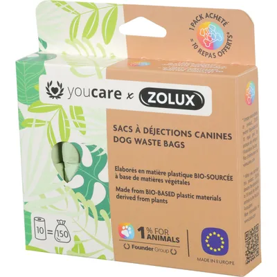 Sac ramasse crottes, 10 rouleaux de 15 sacs pour chien.