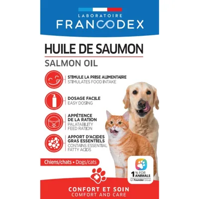 Huile de Saumon Pour chiens et chats, flacon de 500 ml