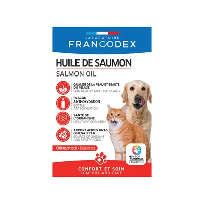 Huile de Saumon Pour chiens et chats, flacon de 200 ml