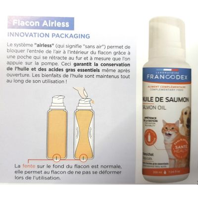 Huile de Saumon Pour chiens et chats, flacon de 200 ml