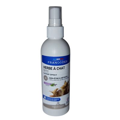 Spray à l'herbe à chat (cataire) pour jouets, panier et caisse de transport
