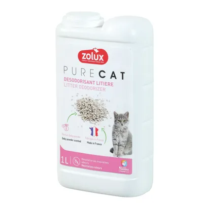 Désodorisant pour litière parfum baby powder 1 litre pour chat