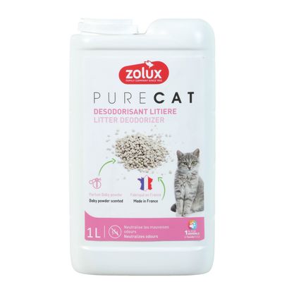 Désodorisant pour litière parfum baby powder 1 litre pour chat