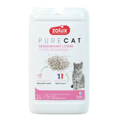 Désodorisant pour litière parfum baby powder 1 litre pour chat