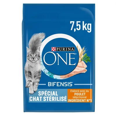 Purina - Croquettes pour chat stérilisé au poulet Purina One 7.5KG