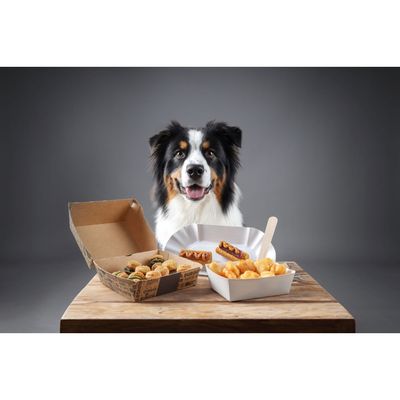 Flamingo - Friandises Fast Food Boîte à emporter 260 g pour chien