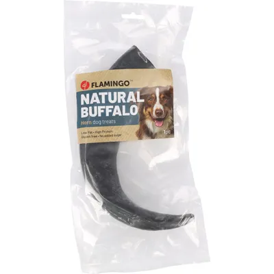 animallparadise - Une corne de buffle séché Nature snack, pour chiens animallparadise - Une corne de buffle séché Nature snack, pour chiens