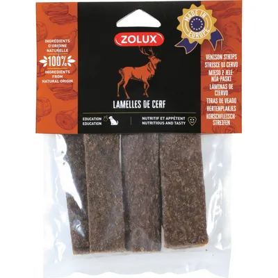 zolux - Friandises 5 lamelles de Cerf 100 g pour chien