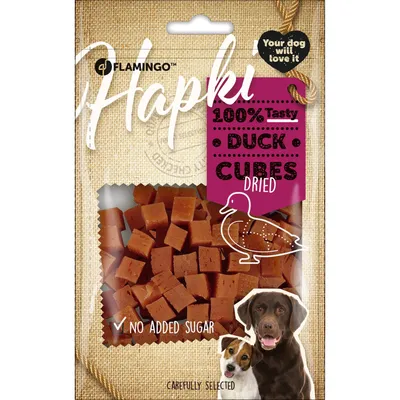 Friandises Hapki Petits cubes de Canard 85 g pour chien