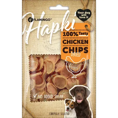 Friandises chips poulet Hapki 85 g pour chien