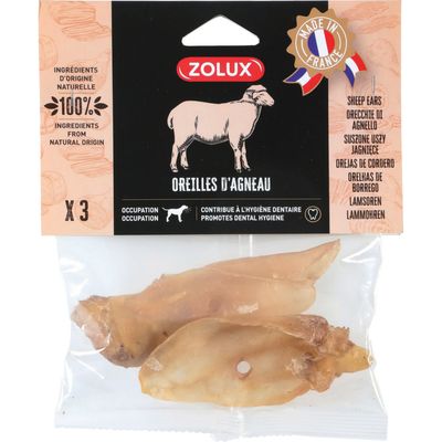 Friandises 3 oreilles d'agneau pour chien