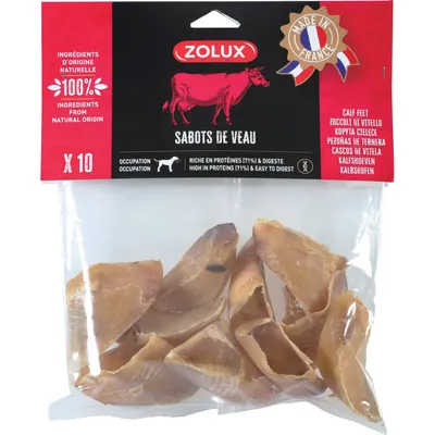 zolux - Sabots de veau 10 pièces friandises pour chien