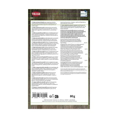 Friandise au canard et au riz pour chien 80 g