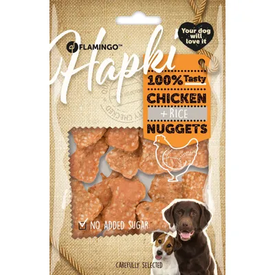 Flamingo - Friandises hapki Nuggets poulet et riz 85 g pour chien
